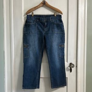 Simply Vera Vera Wang Cropped Medium Wash Cargo Jeans